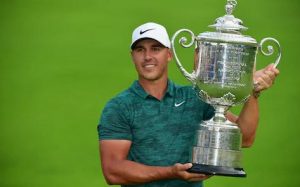 Brooks Koepka wore the popular Copy Rolex Sky-Dweller 326935 watch.