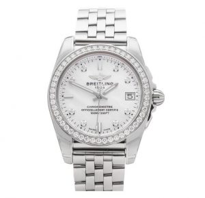 The stainless steel copy watches are decorated with diamonds.